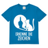 Herren V-Neck T-Shirt Erkenne Die Zeichen Katze Katzenliebhaber Azure Blue