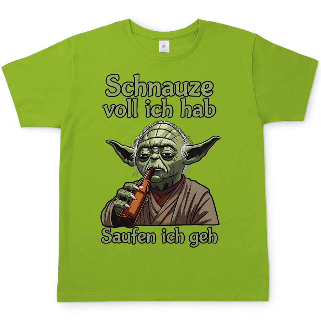 Herren T-Shirt Yoda Schnauze Voll Ich Hab Saufen Ich Geh Orchid Green