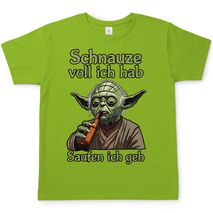 Herren T-Shirt Yoda Schnauze Voll Ich Hab Saufen Ich Geh Orchid Green