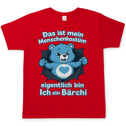 Herren T-Shirt Menschenkostüm eigentlich bin ich ein Bärchi Red