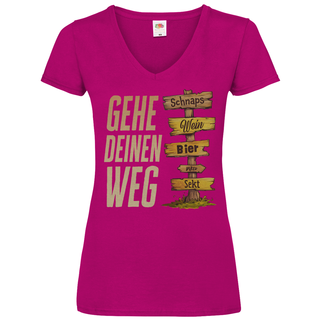 Gehe deinen Weg - V-Neck Damenshirt