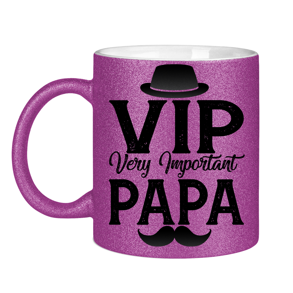 VIP very important Papa - Glitzertasse Purple Glitter One size