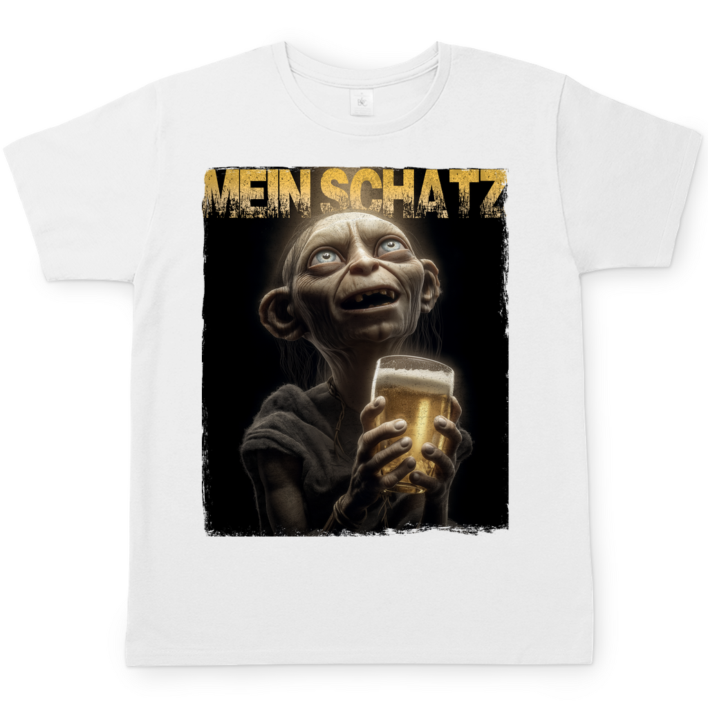 Bier Gollum mein Schatz Herr der Ringe LOTR - Herren T-Shirt White