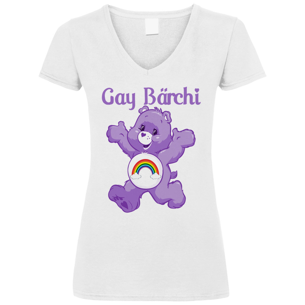 Gay Bärchi - Glücksbärchi - V-Neck Damenshirt