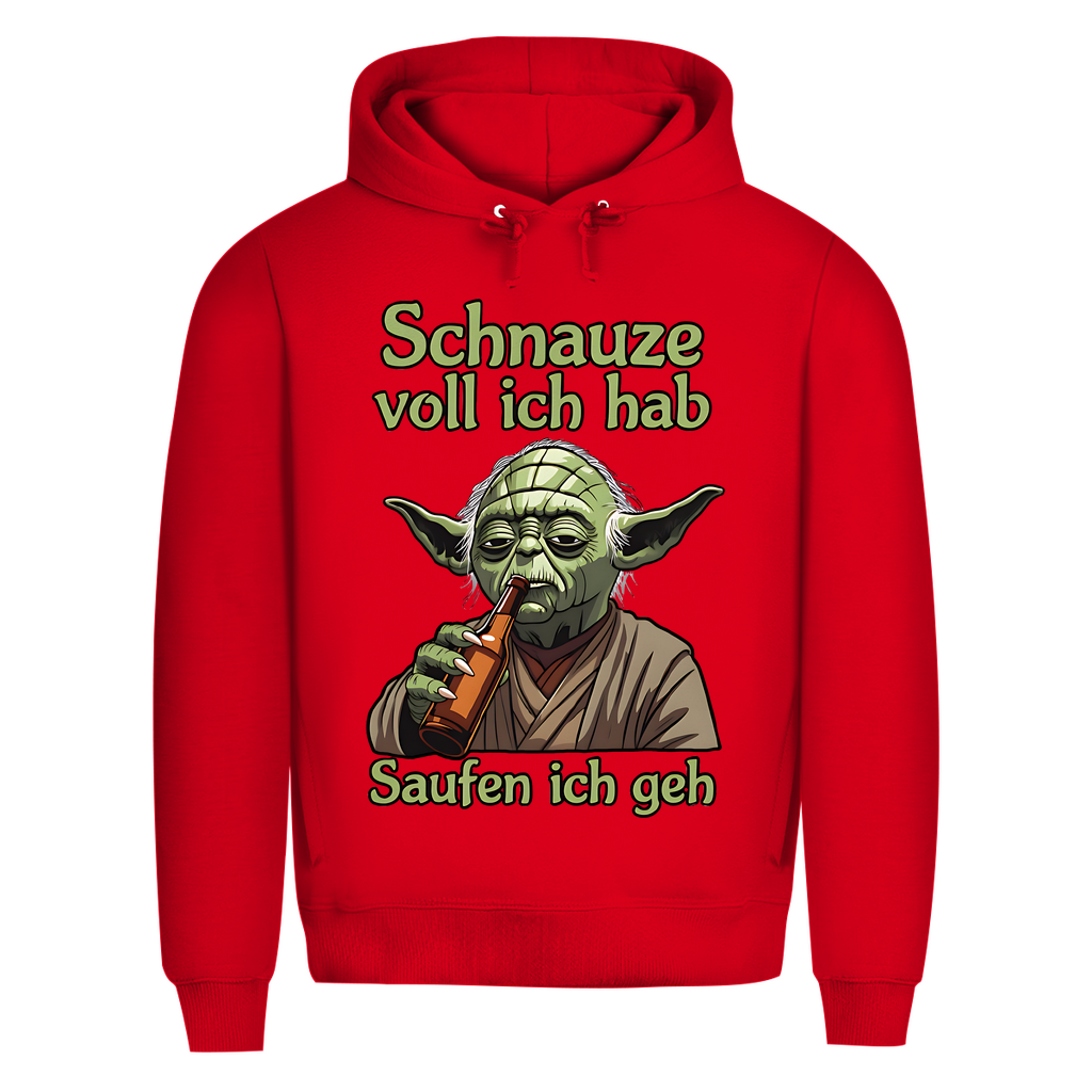 Herren Premium Bio Hoodie Yoda Schnauze Voll Ich Hab Saufen Ich Geh Red