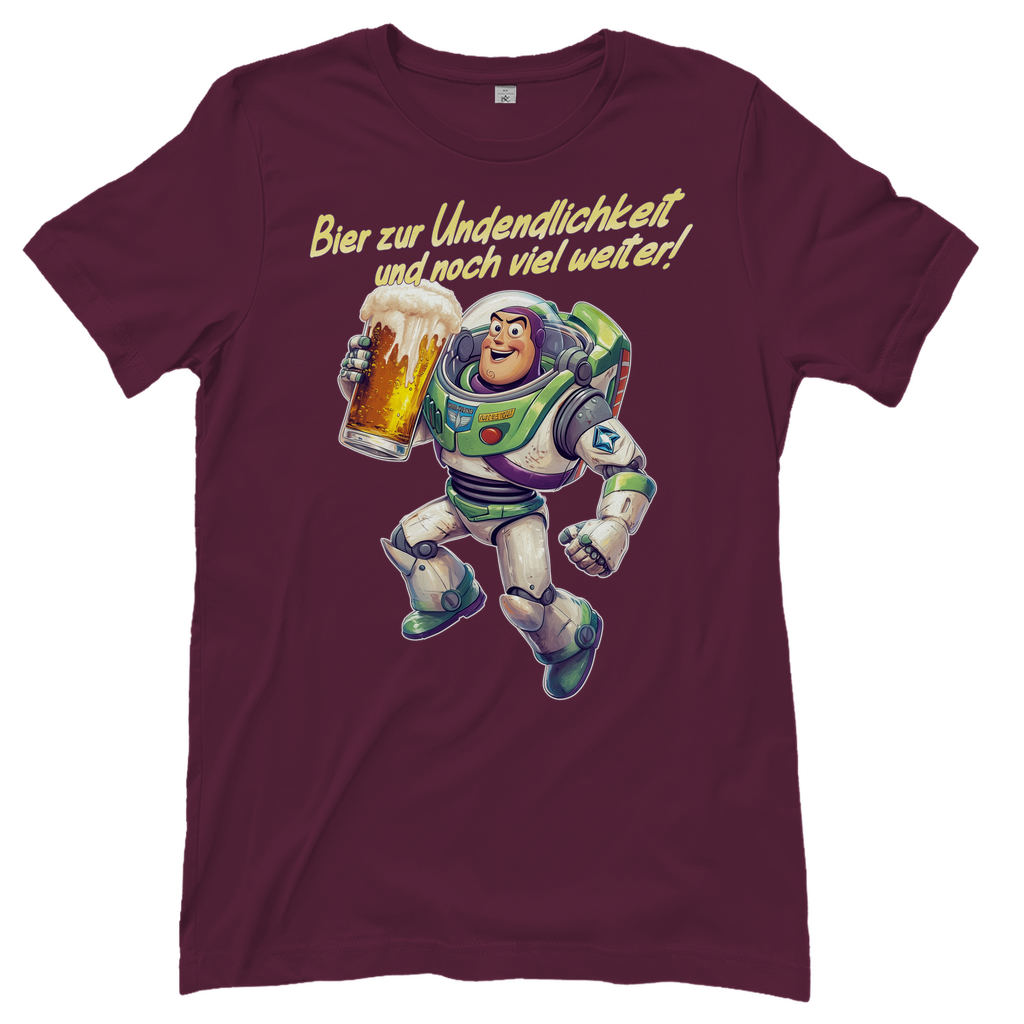 Bier zur Unendlichkeit und noch viel weiter - Buzz Lightyear Toy Story - Damenshirt Burgundy