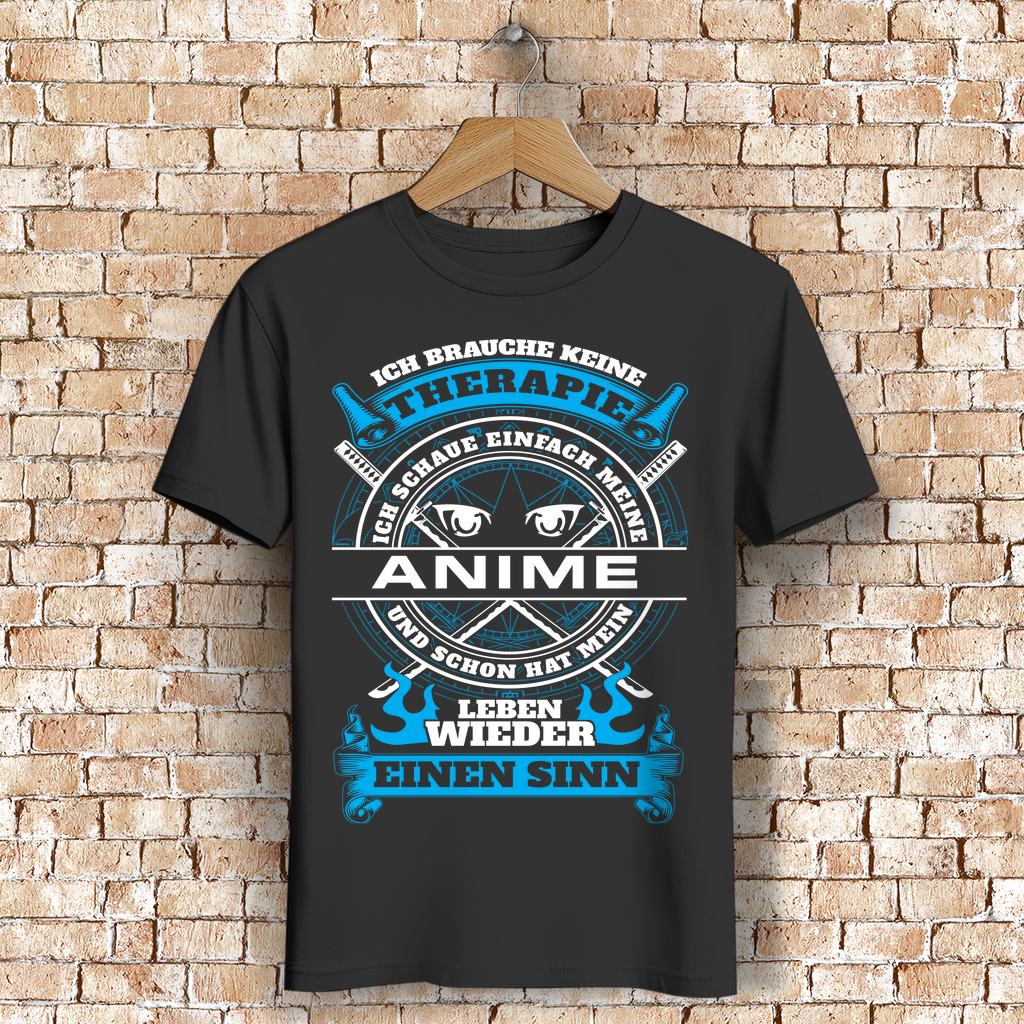 Anime Shirt Männer – Lustiger Spruch Therapie Otaku Geschenk Fanbekleidung