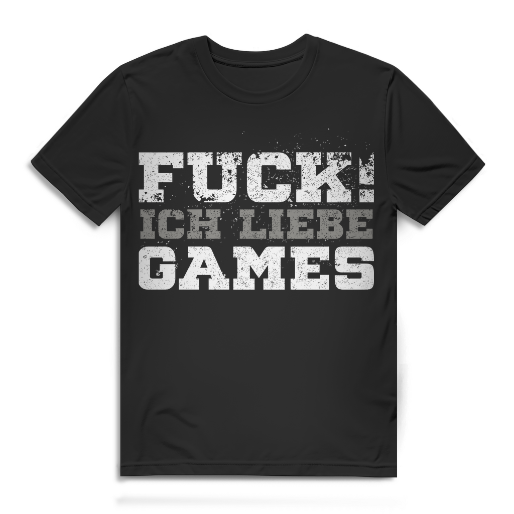 Fuck ich liebe Games – Lustiges Gaming T-Shirt für echte Zocker Herren Black