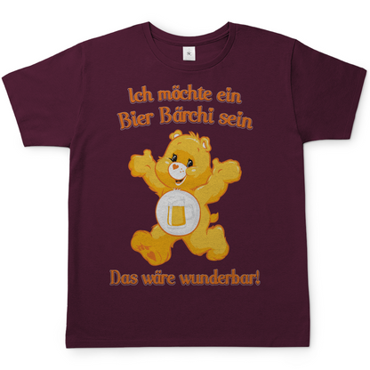 Herren T-Shirt Ich möchte ein Bier Bärchi sein das wäre wunderbar! Burgundy