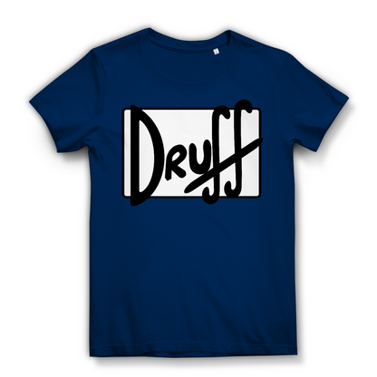 Damen Premium Bio T-Shirt druﬀ – Bold Retro Logo Design im Cartoon-Style Navy