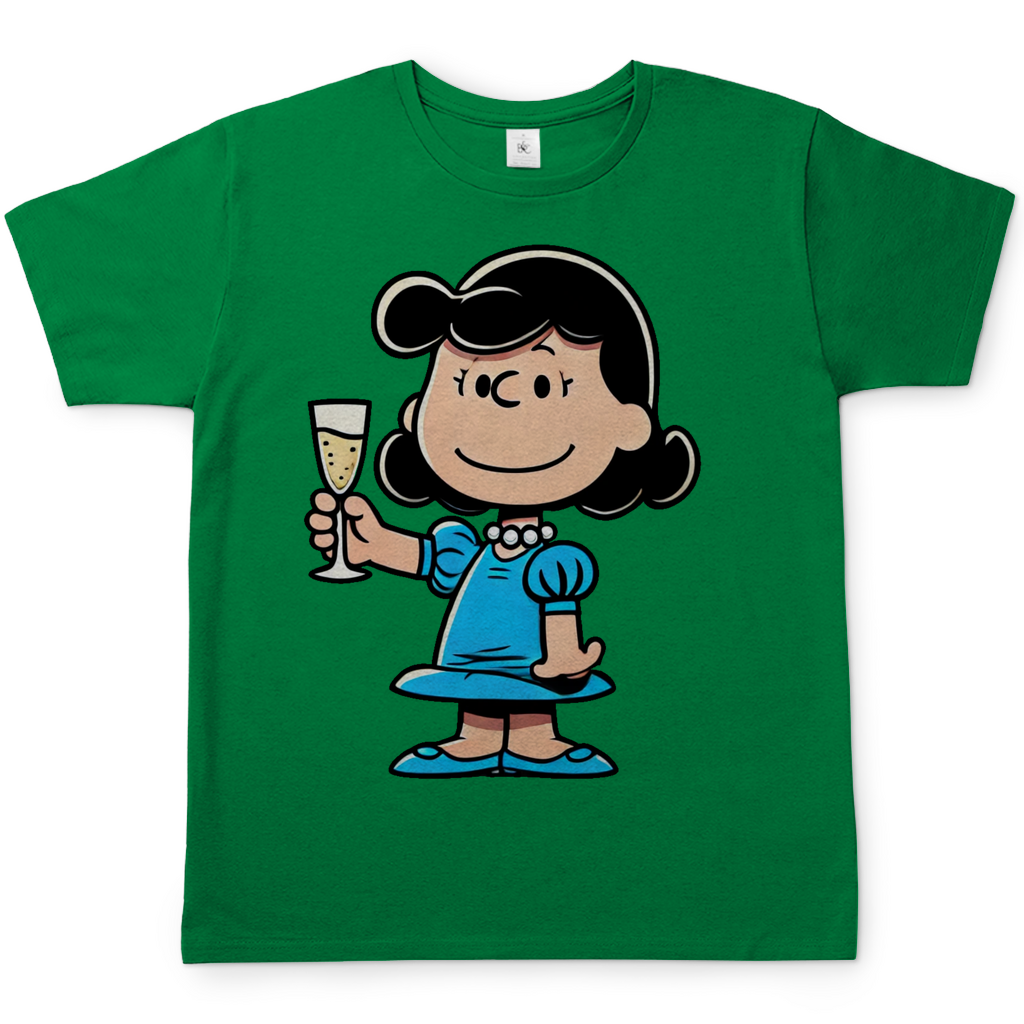Lucy van Pelt mit Sekt - Die Peanuts - Herren Shirt Kelly Green