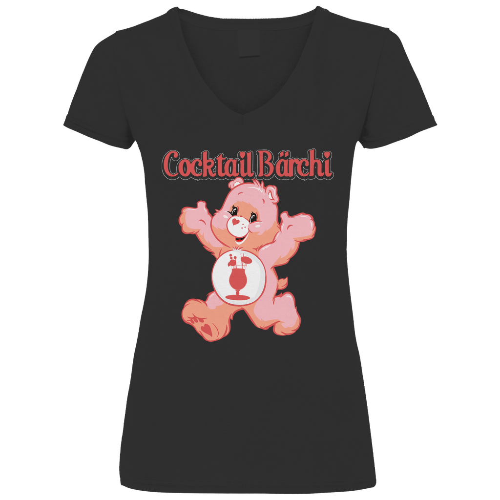 Cocktail Bärchi - Glücksbärchi - V-Neck Damenshirt