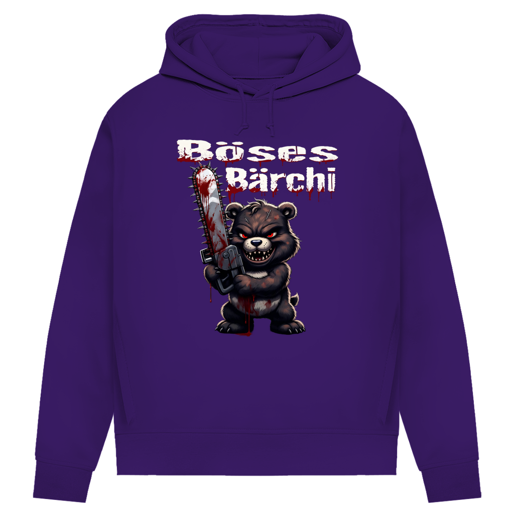 Böses Bärchi Kettensäge Damen Premium Bio Hoodie Radiant Purple