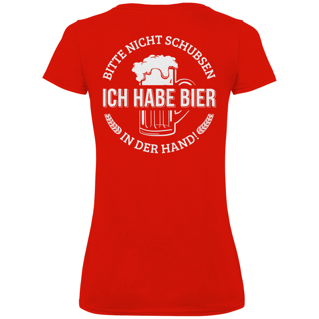 Bitte nicht schubsen - V-Neck Damenshirt