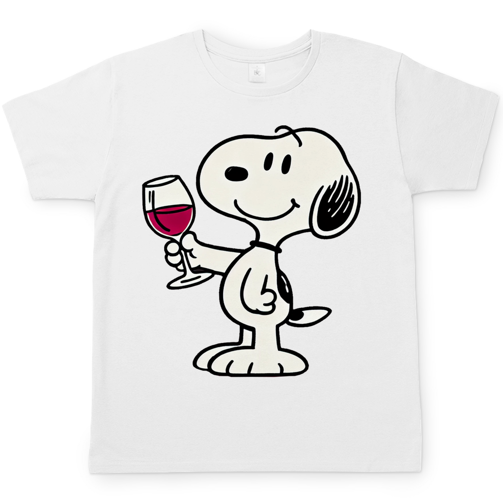 Snoopy mit Wein -  Die Peanuts - Herren Shirt