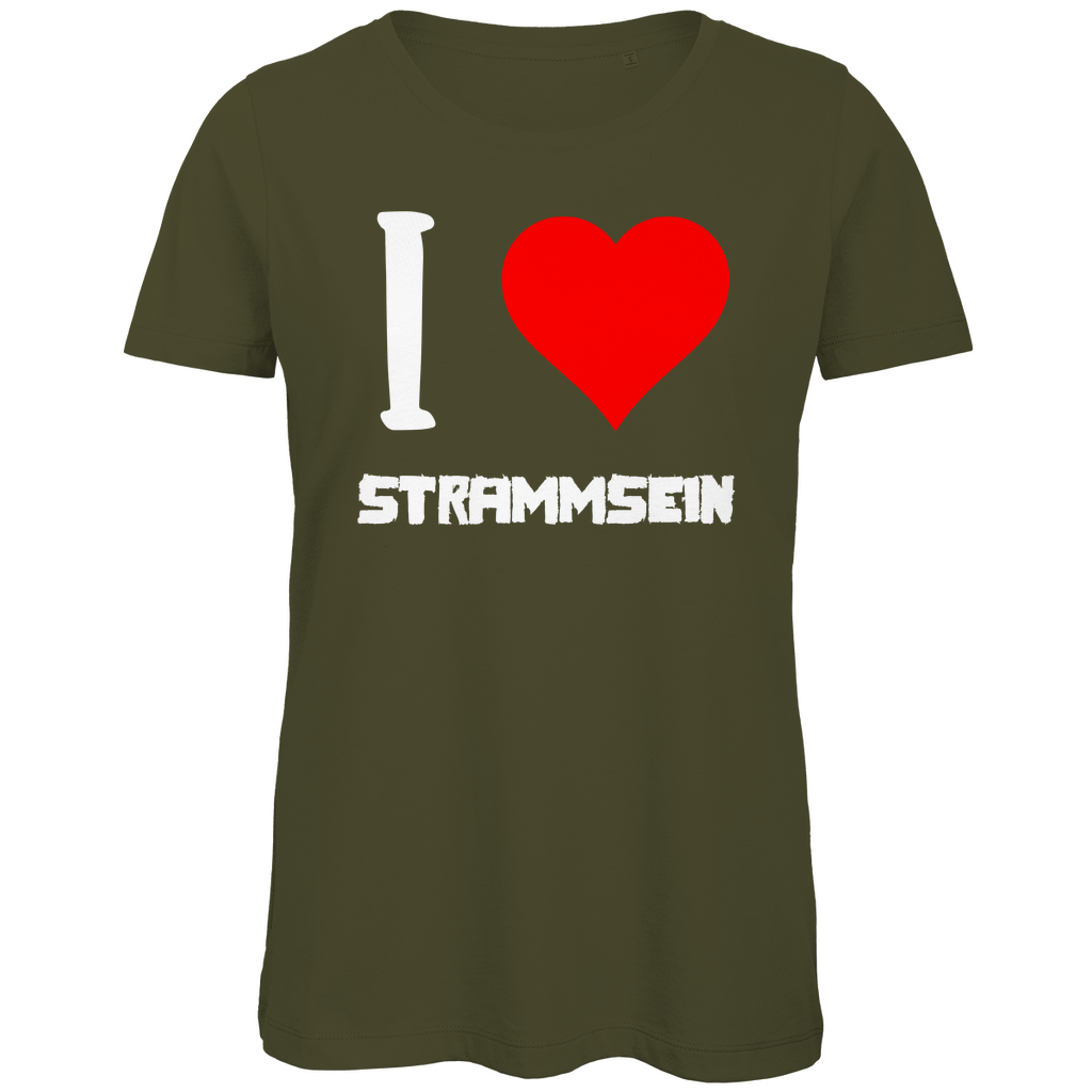 I love Strammsein - Damen Premium Bio T-Shirt Khaki