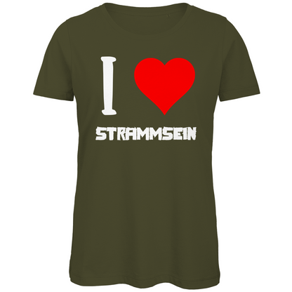 I love Strammsein - Damen Premium Bio T-Shirt Khaki