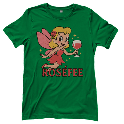 Damen T-Shirt ROSÉFEE – Rosé Wein Fee Motiv Kelly Green