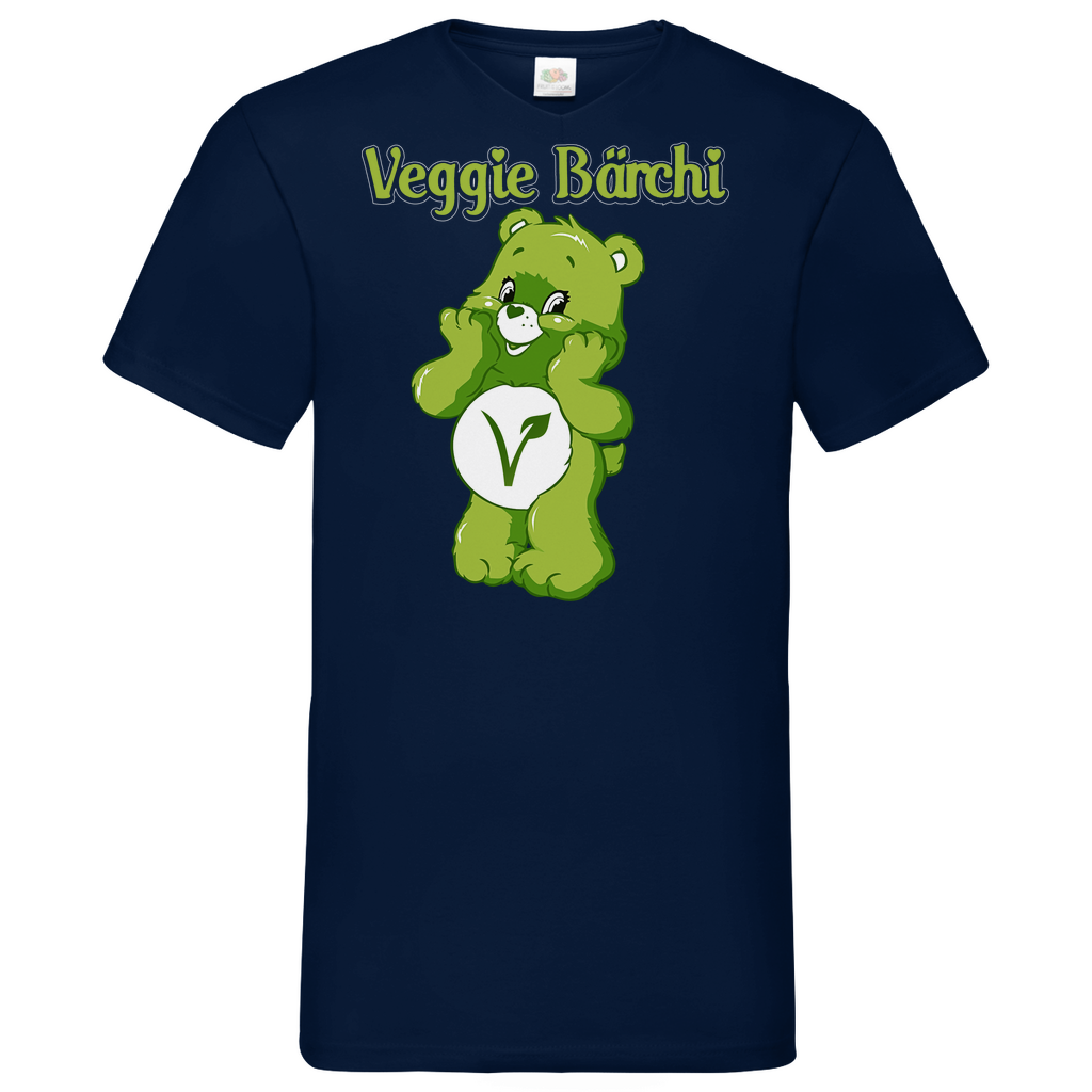 Veggie Bärchi - Glücksbärchi - Herren V-Neck Shirt Navy