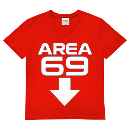 Herren V-Neck T-Shirt Area 69 Red