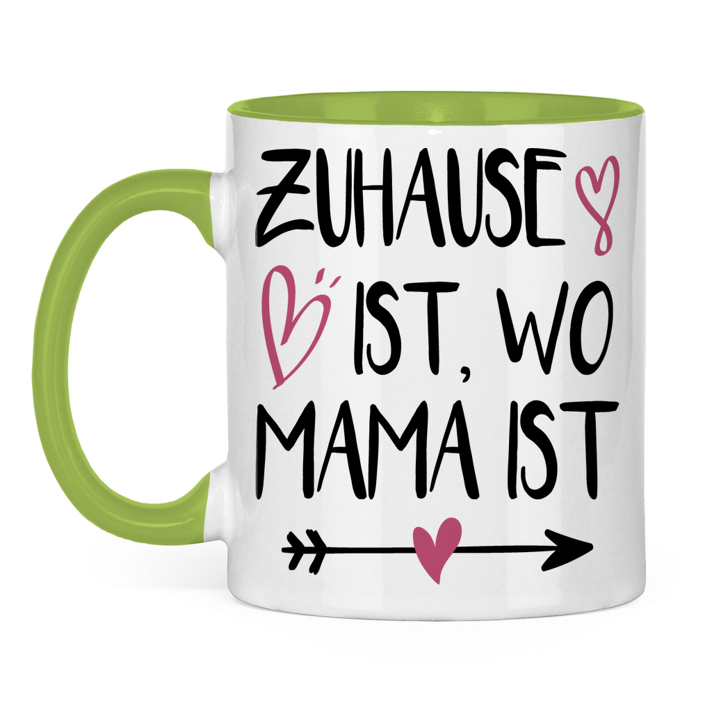 Zuhause ist wo Mama ist - Tasse zweifarbig Light Green