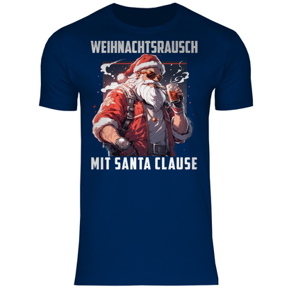 Weihnachtsrausch mit Santa Clause - Herren Shirt Navy
