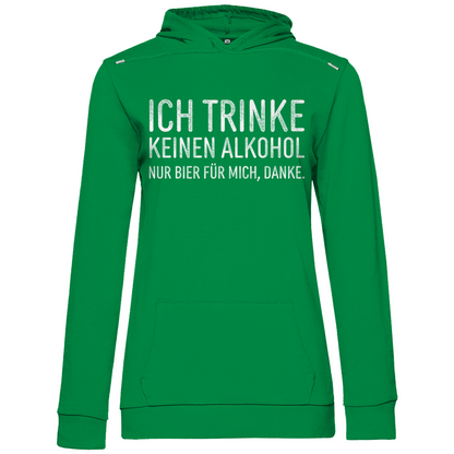 Ich trinke keinen Alkohol nur Bier für mich danke - Damen Hoodie Kelly Green