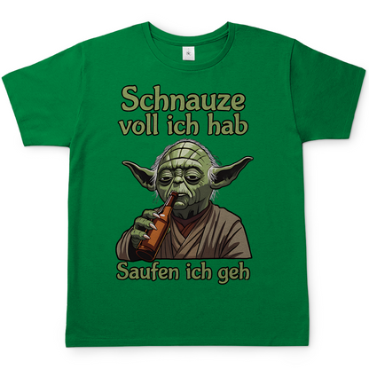 Herren T-Shirt Yoda Schnauze Voll Ich Hab Saufen Ich Geh Kelly Green