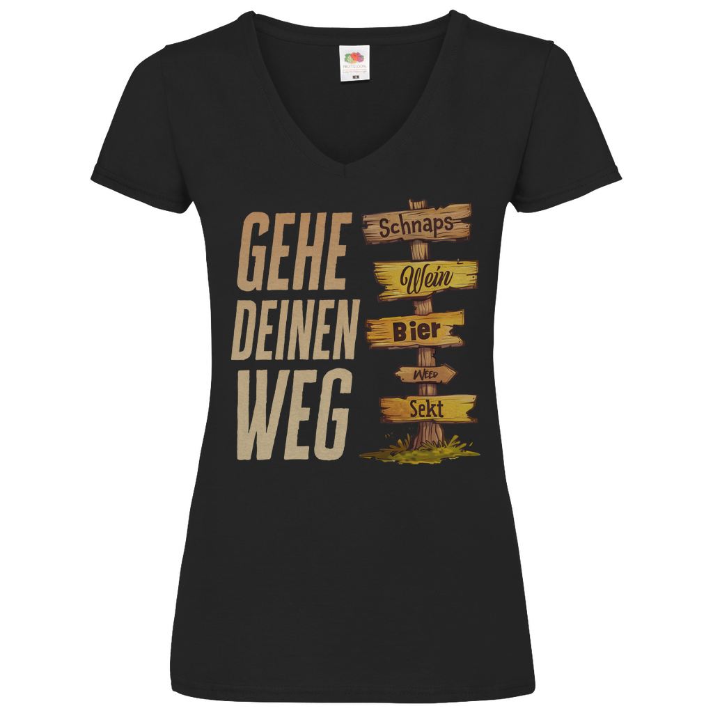 Gehe deinen Weg - V-Neck Damenshirt