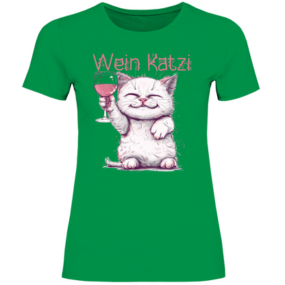Wein Katzi Katze - Damenshirt Kelly Green