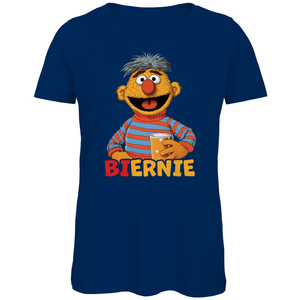 Sesamstraße - Ernie Biernie - Damen Premium Bio T-Shirt Navy