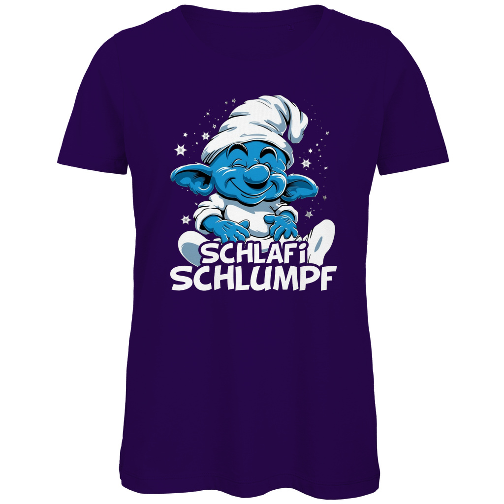 Schlafi Schlumpf Grafik - Damen Premium Bio T-Shirt Urban Purple