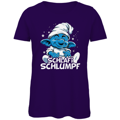 Schlafi Schlumpf Grafik - Damen Premium Bio T-Shirt Urban Purple