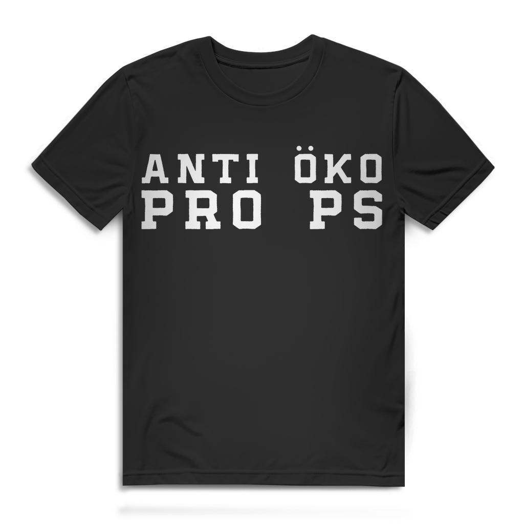 Herren T-Shirt Anti Öko Pro PS Verbrenner Shirt Baumwolle Black