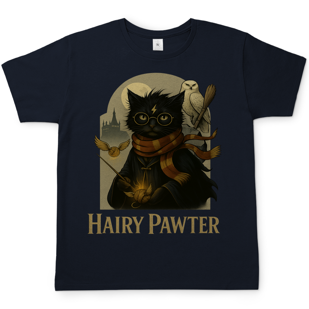 Hairy Pawter Harry Potter Katze - Herren T-Shirt Navy