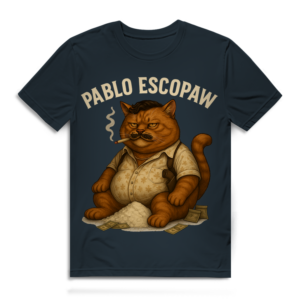 Pablo Escopaw Katze Mafia Escobar - Herren Premium Bio T-Shirt Dark Grey Solid