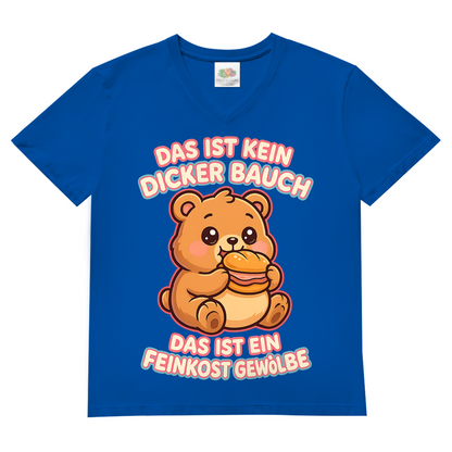 Herren V-Neck T-Shirt Das Ist Kein Dicker Bauch Das Ist Ein Feinkost Gewölbe Teddybär Royal Blue