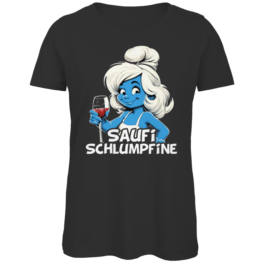 Saufi Schlumpfine Grafik - Damen Premium Bio T-Shirt