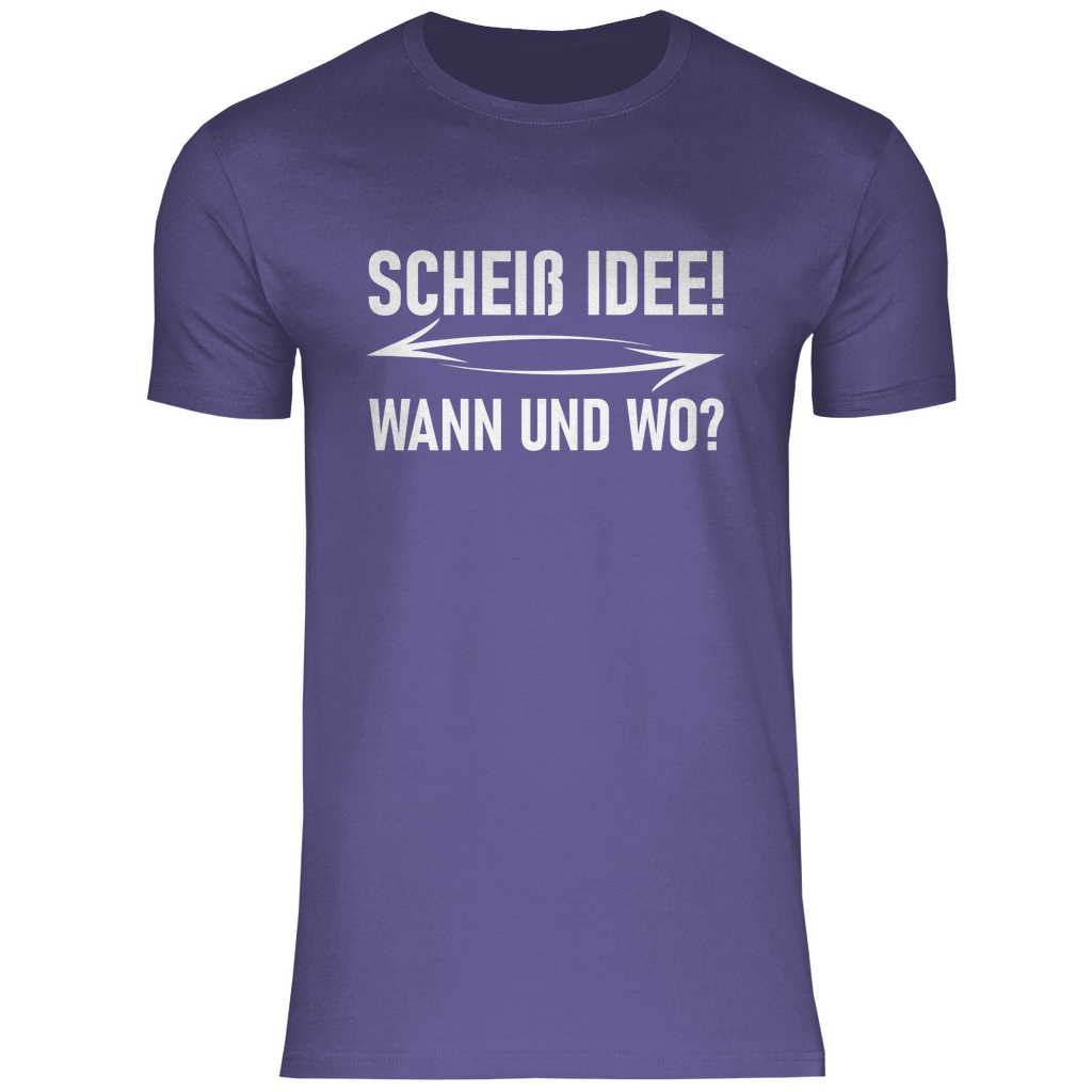 Scheiß Idee! Wann und wo? - Herren Shirt Millennial Lilac