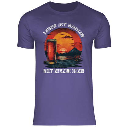 Leben ist besser mit einem Bier - Herren Shirt Millennial Lilac
