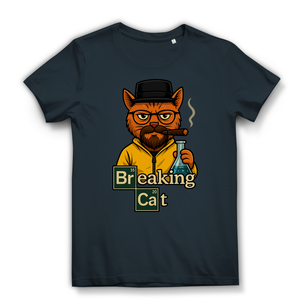Breaking Bad Breaking Cat Katze - Damen Premium Bio T-Shirt Dark Grey
