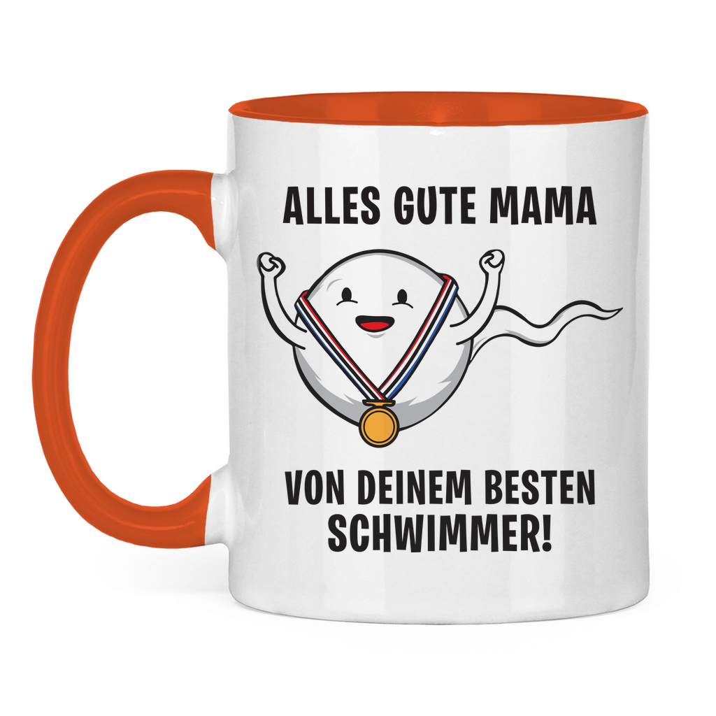 Alles gute Mama von deinem besten Schwimmer! - Tasse zweifarbig Orange