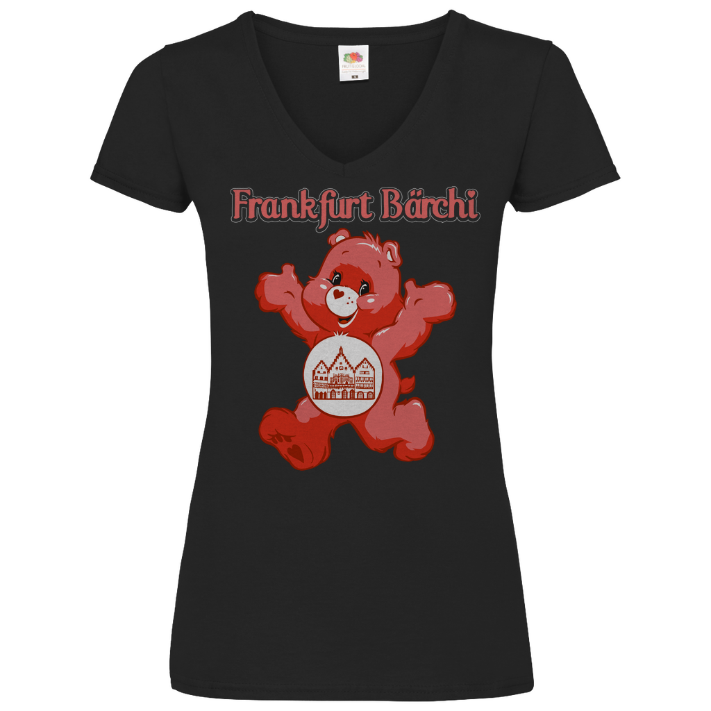 Frankfurt Bärchi - Glücksbärchi - V-Neck Damenshirt