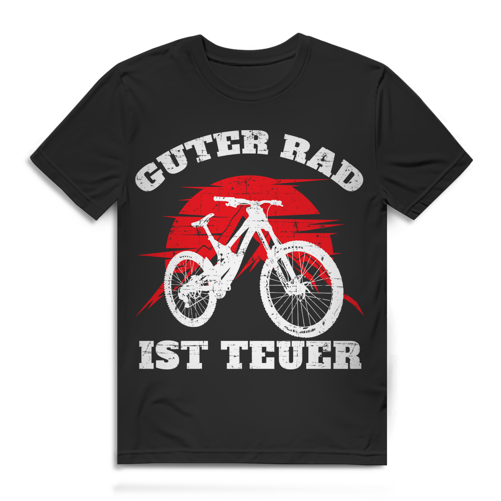 Herren T-Shirt Guter Rad ist teuer MTB Shirt Bio Baumwolle Black