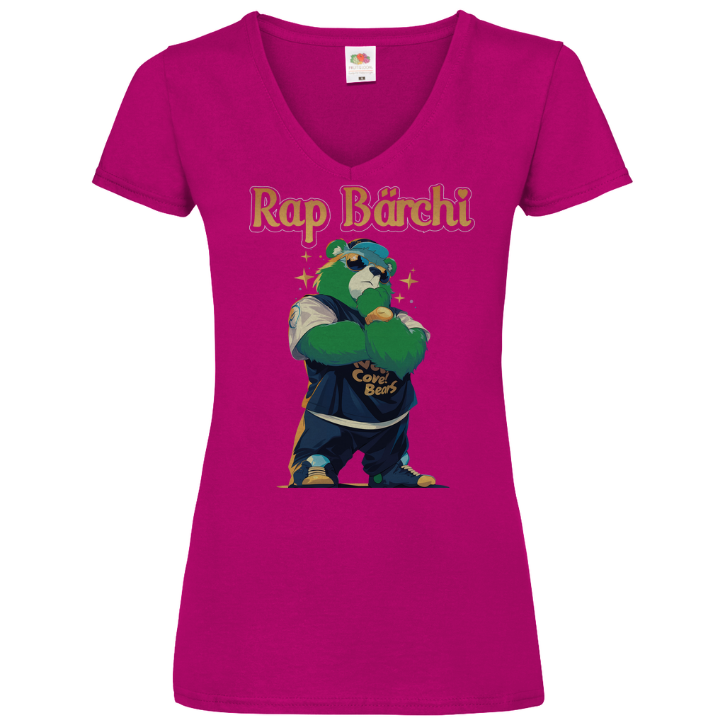 Rap Bärchi - Glücksbärchi - V-Neck Damenshirt