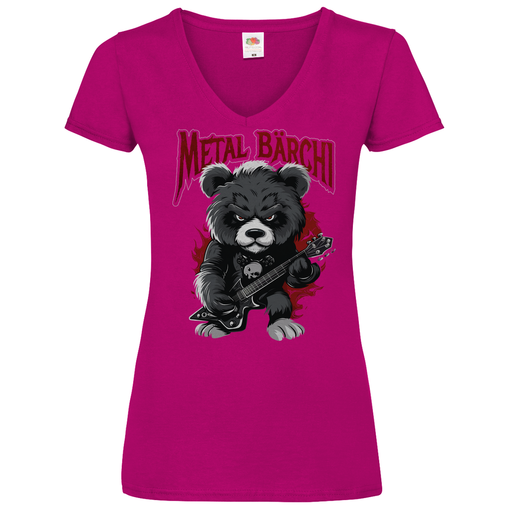 Metal Bärchi - Glücksbärchi - V-Neck Damenshirt