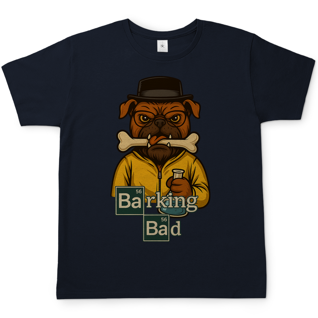 Breaking Bad Barking Bad Dog Hunde - Herren T-Shirt Navy