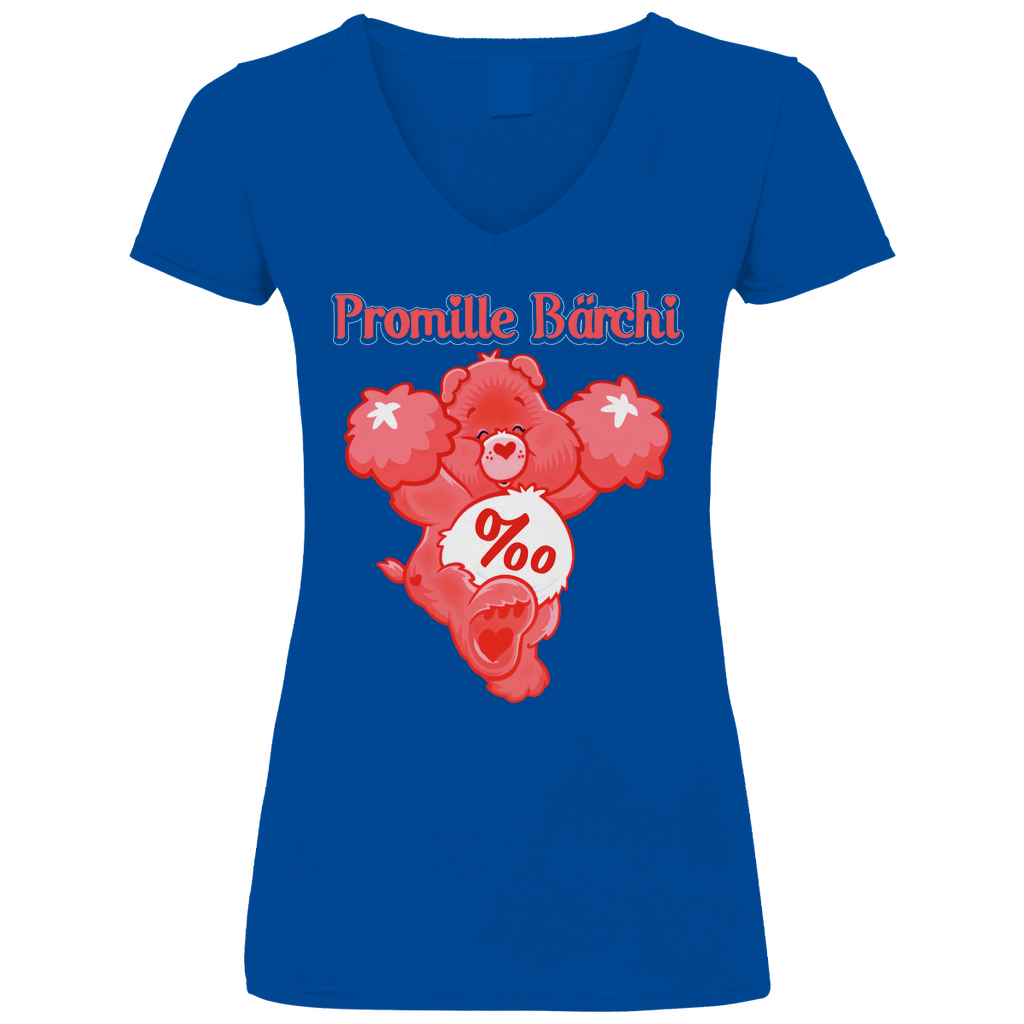 Promille Bärchi - Glücksbärchi - V-Neck Damenshirt