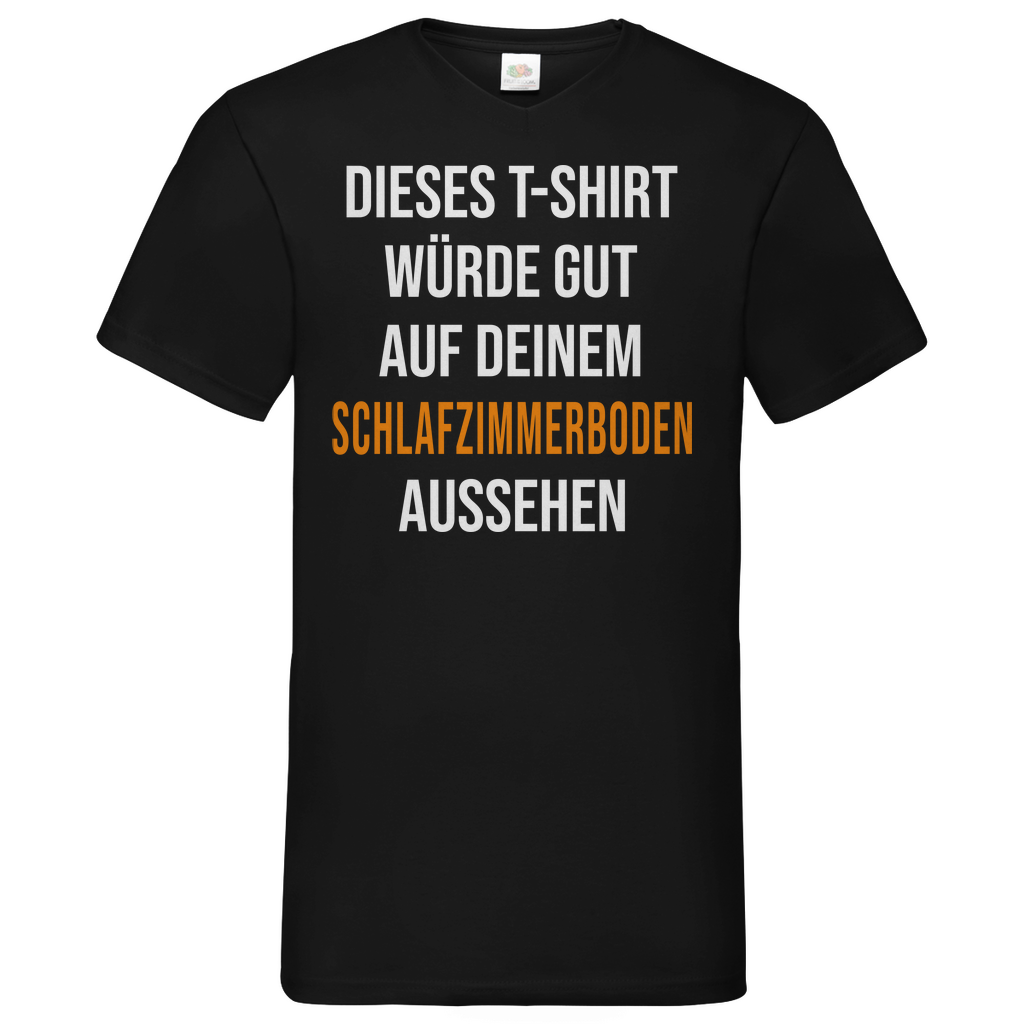 T-Shirt würde gut auf deinem Schlafzimmerboden aussehen - Herren V-Neck Shirt Black