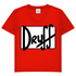 Damen V-Neck T-Shirt druﬀ – Bold Retro Logo Design im Cartoon-Style Red